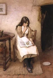 Una niña leyendo