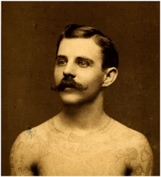 Frank Howard el hombre tatuado, c.1900