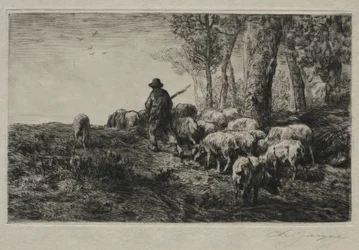 Una manada de cerdos, 1880