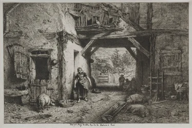 Interior de una granja