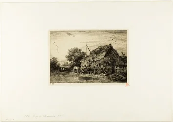 Casa campesina con estanque