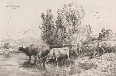 El abrevadero, 1864