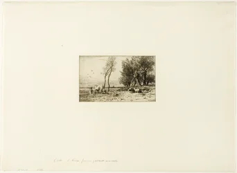 Paisaje de invierno con pastora