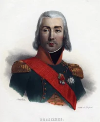 Retrato de Jean Baptiste (Jean-Baptiste) Bessieres (1768-1813), Mariscal de Francia - Mauraisse, Charles Emile (1799-1852) - 1835 - Litografía, acuarela - 32x24 - Colección privada