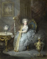 Madame Élisabeth tocando el arpa