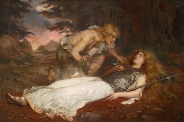 Siegfried (Sigurd) y Bruennhilde (Brunehild) por Charles Ernest Butler