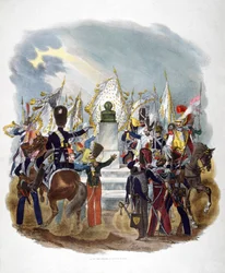 Diferentes uniformes y regimientos del ejército francés, 1823