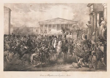 Entrada de Napoleón y Josefina en Milán, principios del siglo XIX