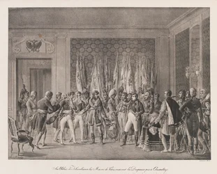 Alcaldes de París Recibiendo la Bandera de Austerlitz, principios del siglo XIX