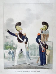 Uniforme de zapadores-bomberos militares, Francia, 1823