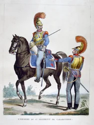 Uniforme del 1er Regimiento de Carabineros, Francia, 1823