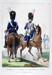 Uniforme del 2º Regimiento de Granaderos a Caballo, Francia, 1823
