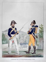 Uniforme de los gendarmes reales a pie, Francia, 1823