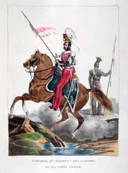 Uniformes de un regimiento de lanceros de la guardia real francesa, 1823