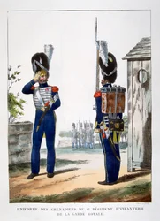 Uniformes de los granaderos de la guardia real francesa, 1823