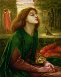 Copia de Beata Beatrix de Dante Gabriel Rossetti (1828-82), c.1900-10 (óleo sobre lienzo)