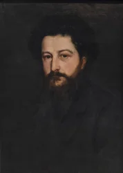 Retrato de William Morris en la treintena por Charles Fairfax Murray