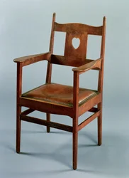 Silla de comedor con brazos y asiento desmontable, c.1902
