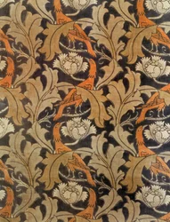 Flores y hojas con pájaros, fabricado por G.P. & J.Baker para Liberty & Co., c.1893