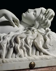 Figura de tamaño natural de Rhodopis sobre pedestal, 1862