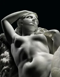 Figura de tamaño natural de Rhodopis sobre pedestal, 1862