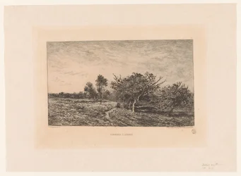 paisaje con manzanos Pommiers a Auvers. (título en el objeto)