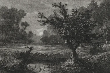 Salida de la luna en el valle de Andilly