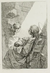 La Virgen María acuna al Niño Jesús