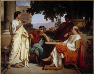 Virgilio, Horacio y Vario en la casa de Mecenas