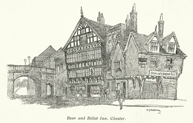 Bear and Billet Inn, Chester (litografía)