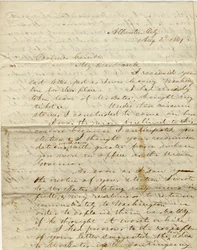 Carta firmada C. Gibson [Charles Gibson], Atlantic City, al Gobernador Gamble [Hamilton R. Gamble], 2 de agosto de 1861