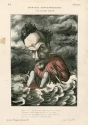 Grimaces Contemporáneos - Ilustración de Charles Gilbert-Martin (1839-1905): Rochefort Henri (1831-1913) - Mar