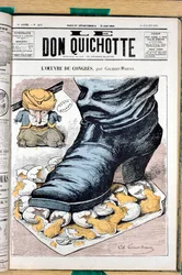 Portada de Le Don Quixote, número 213, Satírico en colores