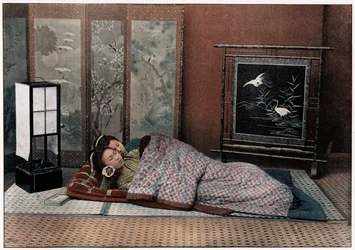 Un dormitorio en Japón, c. 1890