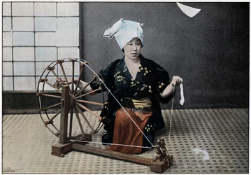 Rueda de hilar, c1890
