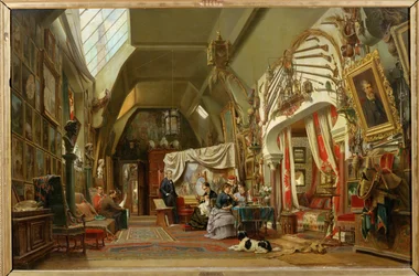 Eugene Giraud en su estudio (pintura sobre lienzo)