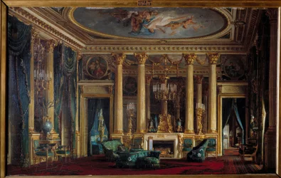 Interior del salón con el Sr. y la Sra. Parent