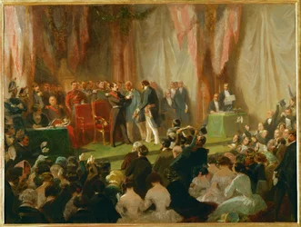Luis Napoleón Bonaparte, príncipe presidente y más tarde Emperador III ... (óleo sobre lienzo)