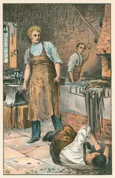 Escena de Grandes Esperanzas de Charles Dickens, Londres c1870