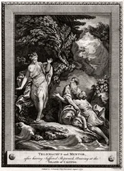 Telémaco y Mentor, después de haber naufragado, llegan a la Isla de Calipso, 1774