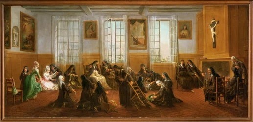 Las monjas carmelitas en la sala de calentamiento (pintura)