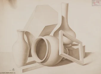 Estudio [Jarrones, cuadrados y hexagonales], c.1881 (dibujo lavado)