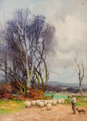 Vista desde Strathmartine Road, Downfield, Dundee (óleo sobre lienzo)
