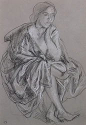 Estudio de una mujer sentada, Mujer Sentada con Toga