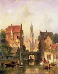 Una escena de canal holandés, 1866