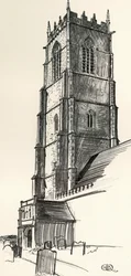 Una torre de iglesia perpendicular, Winterton, Norfolk