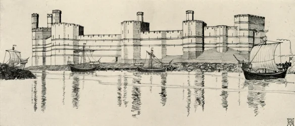 Exterior del Castillo de Caernarvon, Gales del Norte, 1931