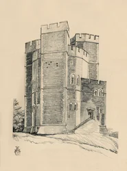 Exterior del Castillo de Orford, Suffolk (restaurado)
