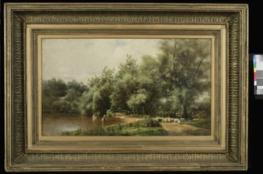 Lavado de ovejas en Long Island, 1874
