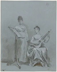 Dos señoras haciendo música
Dos damas que hacen música